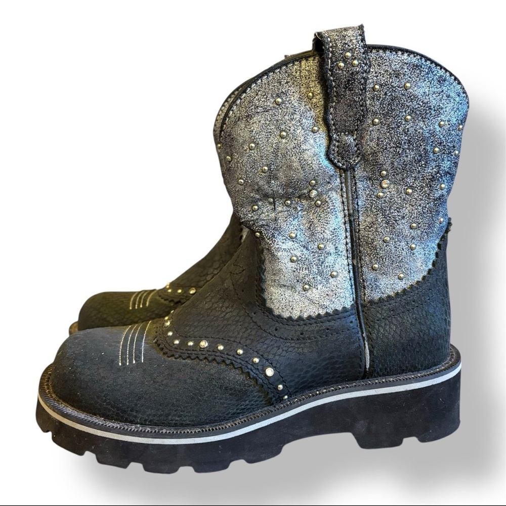 ISO - Ariat Black and Silver Cowboy Boots